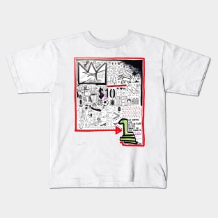 Mijumi Full Page Doodle 2 Black Kids T-Shirt